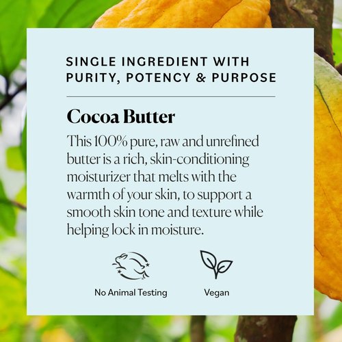 Sky Organics Cocoa Butter for Body, 100% Raw & Unrefined Ultra-Moisturizing Butter to Deeply Hydrate & Condition Skin, Promotes Smooth Skin Tone&Texture, Suitable for Tight or Dry Skin