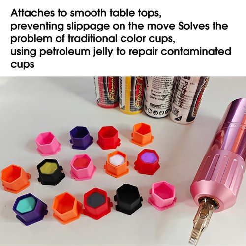 Tattoo Ink Caps Disposable Silicone Tattoo Pigment Cup 200Pcs/Set Tattoo Ink Holder Suitable for Tattooing Makeup Painting (Black)
