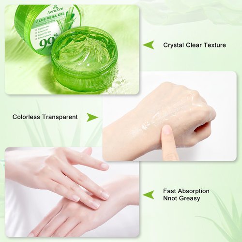 Aero Zen 99% Pure & Organic Aloe Vera Gel - 1-Pack (10.1oz) | Premium Hydration for Daily Use & After Sun Care | Lightweight, Non-Greasy & Alcohol-Free Formula for Face, Body & Hair | Vegan