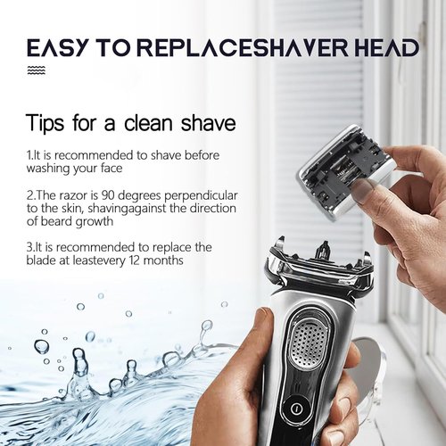 83M Series 8 Replacement Head Compatible with Braun S8 Replacement Head Wet and Dry,Upgrade Foil & Cutter for Braun Series 8 Replacement Head Electric Razor Blades Model 8370cc 8340s 8350s 8467