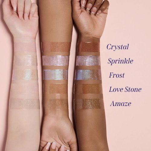 DEAR DAHLIA Paradise Sparkle Lip Glaze (Love Stone) - High-Shine Vegan Lip Gloss for Lightweight with Glitter & Shimmer Finish, Cooling Lip Plumper, Non-Sricky Oil & Hydrating Finish. 0.19 fl oz.