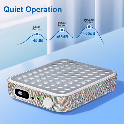 Ludysic Nail Dust Collector with 2 Reusable Filters,Nail Vacuum Dust Collector Quiet for Nail Tech Art, Powerful Nail Fan and Duster Collector,Nail Vacuum Cleaner for Salon and Home(AB Diamond)