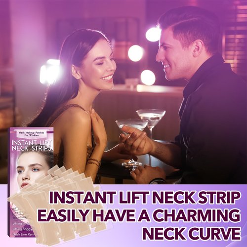 Bocello 20PCS Neck Tape Lifting Invisible, Neck Lift Tape, Reusable Face Lifting Tape Invisible, High Elastic Strips for Double Chin Ne-ck Jowls, Improve Ne-ck Lines and Wrinkles