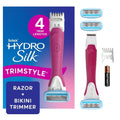 Schick Hydro Silk TrimStyle Razor - 2-in-1 Bikini Trimmer for Women | Waterproof Handle & 3 Refills Included