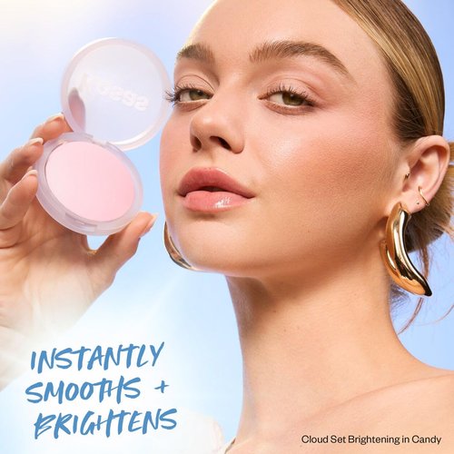 Kosas Cloud Set Brightening Baked Powder - Talc-Free Under Eye Setting Powder for Soft Focus Finish, Candy