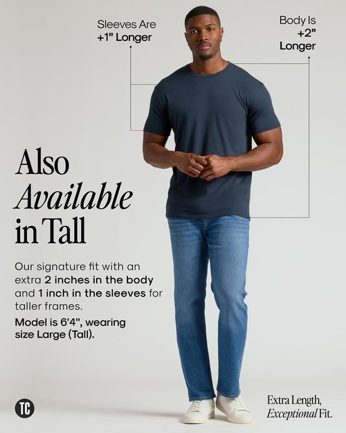 True Classic Men's T-Shirts - Short Sleeve Crew Neck Cotton Blend Tees | Casual & Comfortable