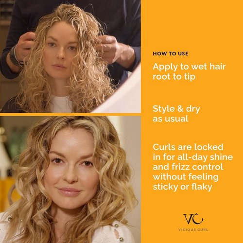 VICIOUS CURL Lock Gel - Flake-Free Curl Defining Gel for Wavy & Curly Hair | Medium-Strong Hold, 6 Fl Oz