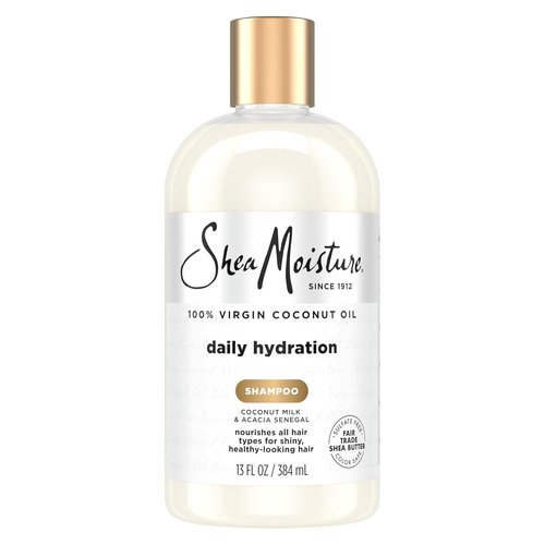 Shea Moisture Daily Hydration Shampoo - Virgin Coconut Oil, Sulfate-Free for All Hair Types | 13 oz