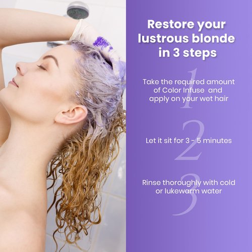 MOEHAIR Color Infuse Silver - 12 Fl. Oz | Purple Toner for Silver, Gray & White Hair | Neutralizes Brassiness