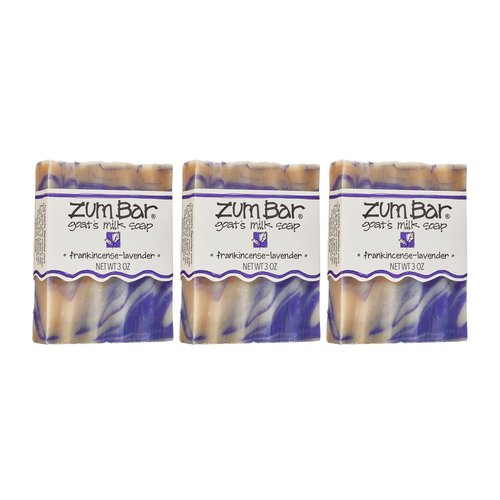 Indigo Wild Goat's Milk Soap Bar - Moisturizing Essential Oil Soap for Hands & Body - 3 oz - Frankincense-Lavender (3 Pack)