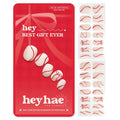 Heyhae Semi Cured Gel Nail Strips | No LED Lamp Needed | Holiday, Red, Neutral | Easy Apply & Remove, Salon Quality | Includes 28 Strips, 1 Prep Pad, Nail File & Wooden Stick