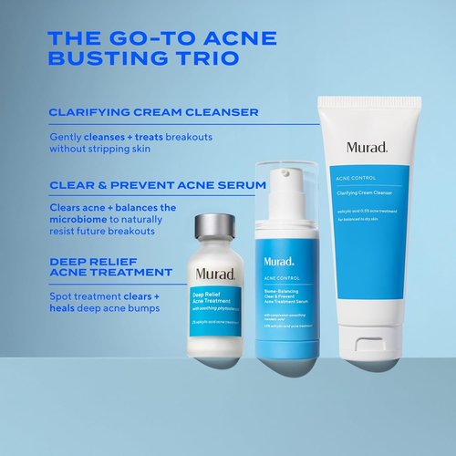 Murad Clarifying Cream Cleanser - Gentle Salicylic Acid Face Wash for Acne-Prone Skin | Hydrates & Calms Irritation