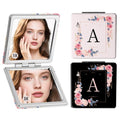 SU969QL 2-Pack Letter Compact Mirror, 1X/3X Magnifying and Portable Makeup Mirror, Travel Small Pocket Mirror for Women