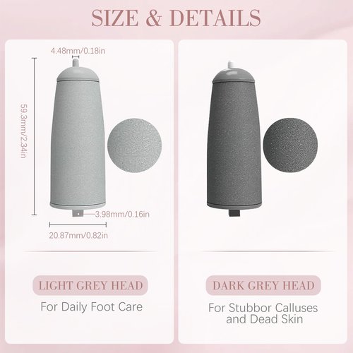 IRILEKI 6 Pcs Pedicures Replacement Heads for Flawless Pedi, Electric Tool Foot File, Electric Callus Remover Pedi Replacement Roller Head fit Finishing Touch(Compatible with Most Similar Models)
