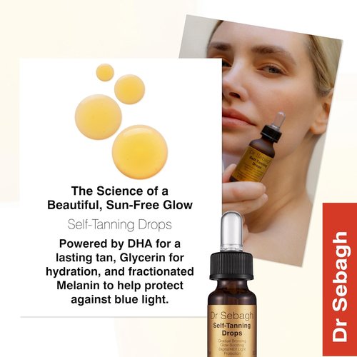 Dr Sebagh Self-Tanning Drops - Customizable Streak-Free Face Tanner | 0.17 fl oz for Natural Golden Glow