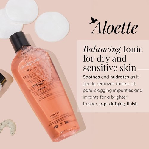 Aloette Sensitive Skin Toner - Gentle Hydrating Facial Toner for Dry & Sensitive Skin | Cucumber, Chamomile & Aloe Vera