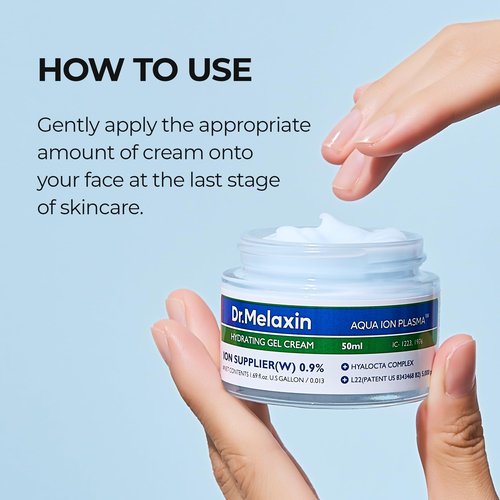 Dr.Melaxin Aqua Ion Plasma Hydrating Gel Cream for Dry & Sensitive Skin, Facial Moisturizing, Korean Skincare 50ml, 1.69 fl.oz