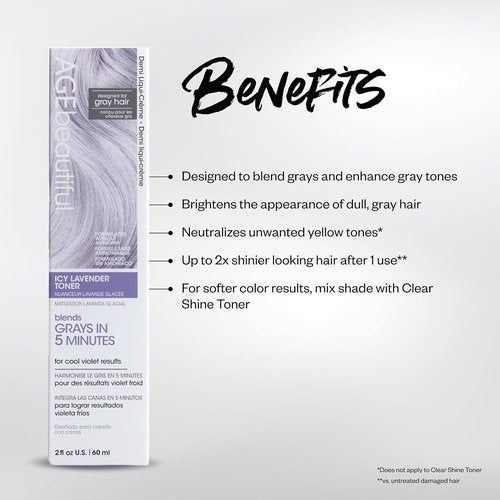 AGE Beautiful Demi Liqui-Creme 5-Minute Express Toner - Blend & Enhance Gray Hair | Ammonia-Free Formula for Shine & Custom Shades