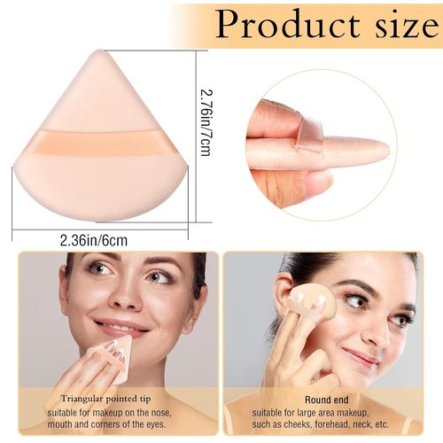 Skiennix Triangle Powder Puff Set - 6 Soft Makeup Sponges for Foundation & Face Powder | Flesh Color
