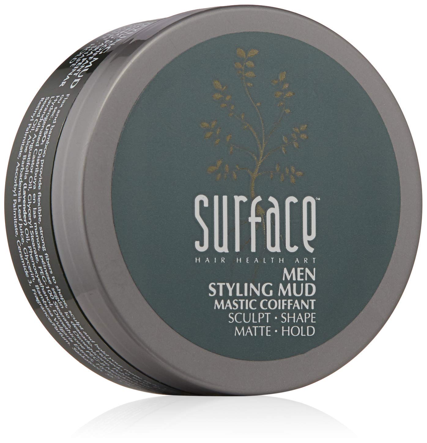 SURFACE Hair Men Styling Mud - Flexible Strong Hold with Flax & Bamboo - 2.25 oz