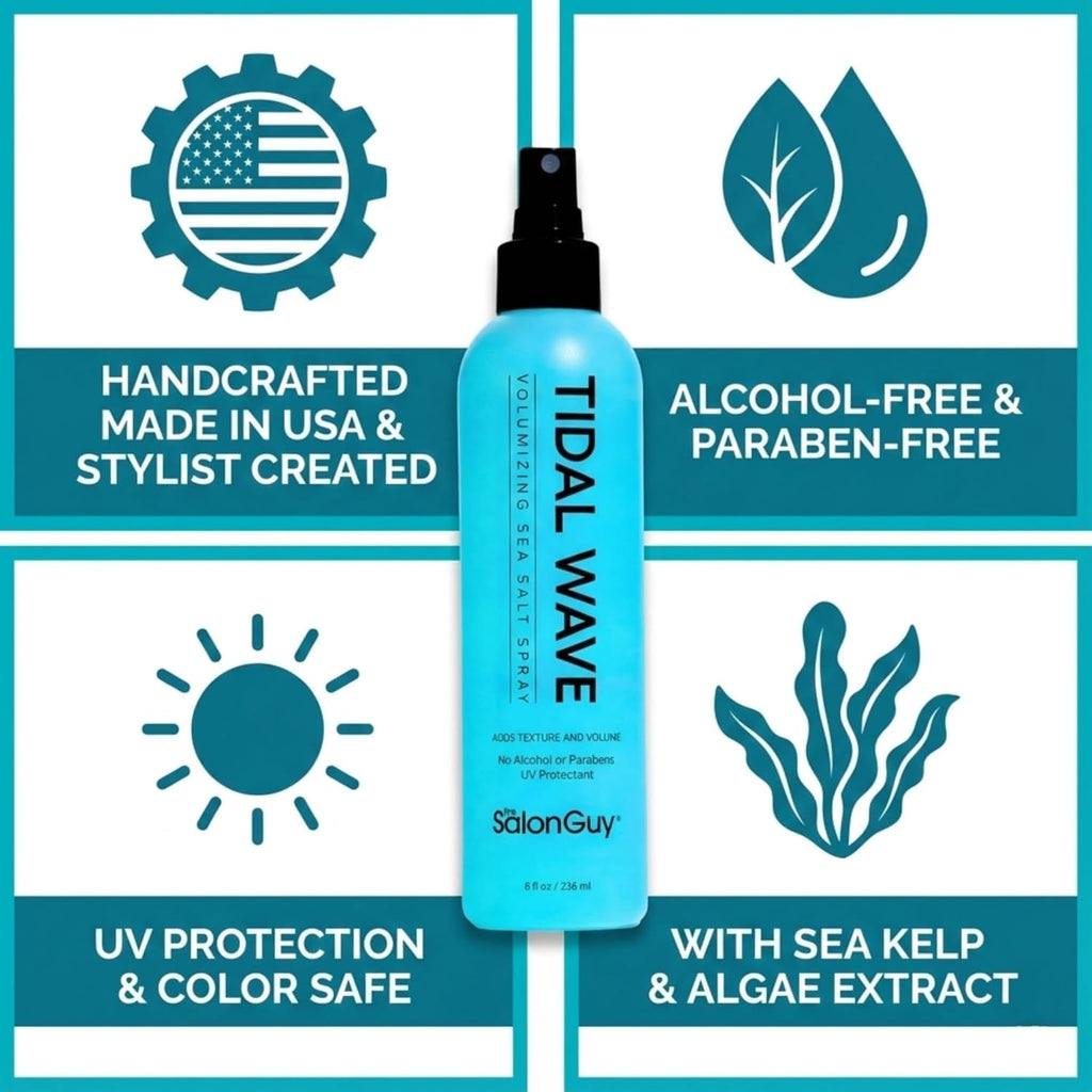 THESALONGUY Tidal Wave Sea Salt Hair Spray - Professional Volume & Texture for Beach Waves | Alcohol-Free, 8 oz