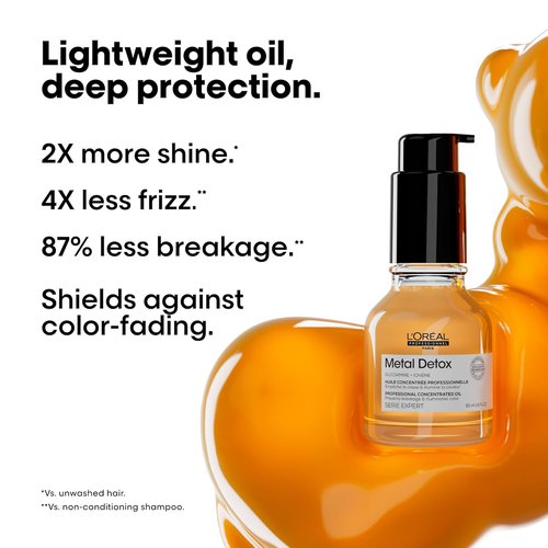 L'Oreal Professionnel Metal Detox Leave-In Oil - Detoxifies Hair, Prevents Damage & Enhances Shine