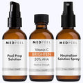 Medpeel Chemical Peel Kit - 50% AHA & Vitamin C Brightening Treatment | Medium Strength, 1oz/30ml (Set of 3)