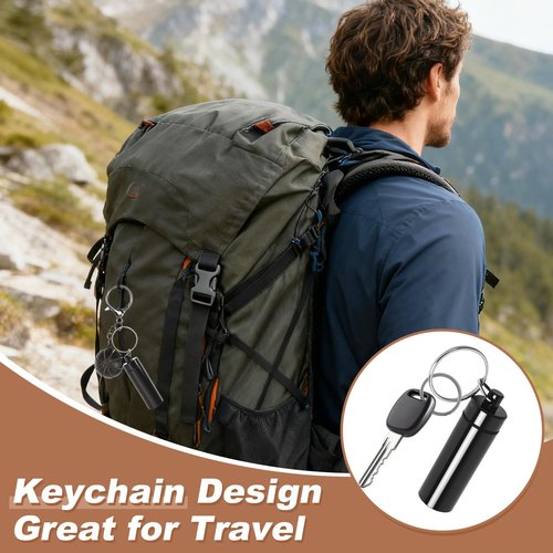 KSWNG Portable Storage Jar, Travel Keychain Case, Leakproof Airtight Container for Camping Outdoor Picnic Kitchen (Black, 1 pack)