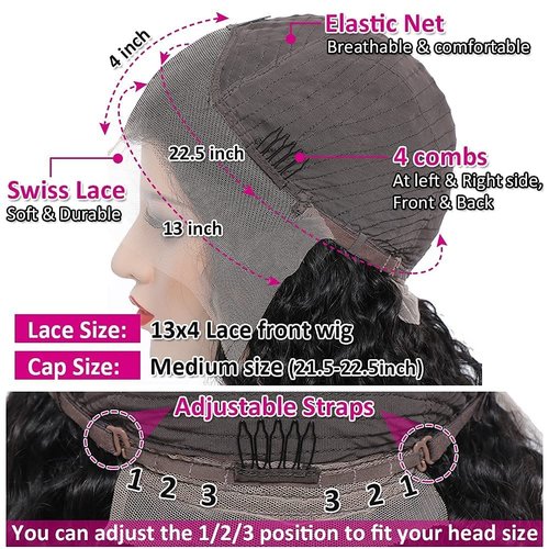 Lace Front Wigs Human Hair 13x4 HD Transparent Pre Plucked with Baby Hair Bleached Knots 150 Density Glueless Human Hair Wigs for Black Women 1B# Natural Color 20 inch