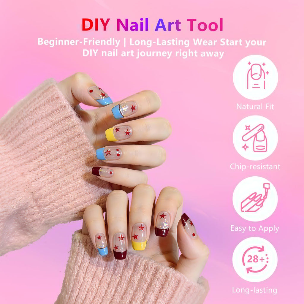 BETE Medium Almond Clear Acrylic Nail Tips–224Pcs 16 Sizes with Half Sizes, Tipex Instant Apex Full Cover False Nails, Pre-Shaped Strong Thick Press On Nails for Home & DIY Manicure