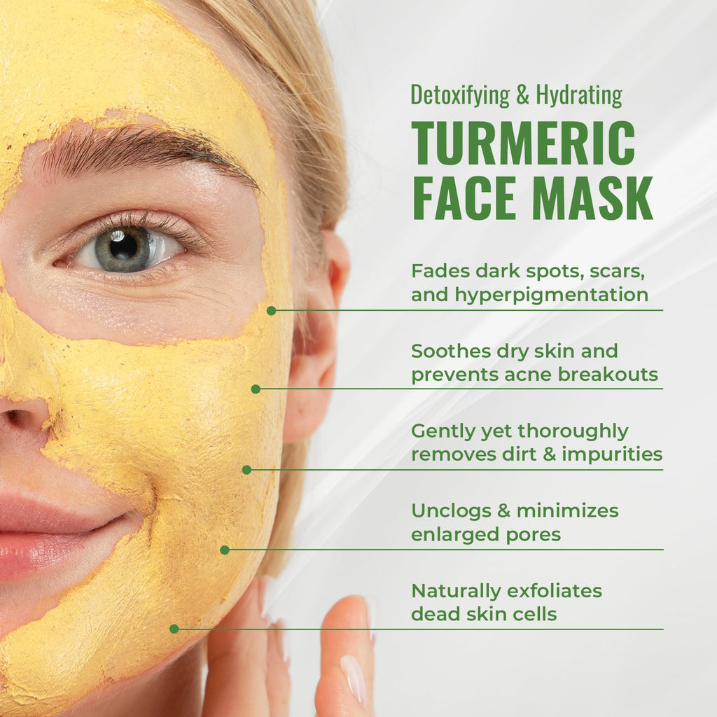 Wild Naturals Turmeric Clay Face Mask for Acne & Dark Spots – Gentle, Soothing Mask with Vitamin E for Men & Women – Natural Clay Mask for Clear Skin