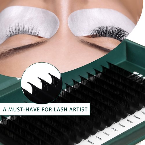 TAFFEAY Cashmere Classic & Volume Lash Extensions C/CC/D/B/J Curl,0.03-0.15 Thickness,8-20mm Length,Super Matte Black Individual Eyelashes Tray-16 Rows,Salon Supplies for Lash Techs (0.03 CC 12mm)
