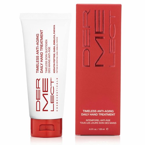 Dermelect Timeless Anti-Aging Daily Hand Treatment - Anti Aging Cream with Peptides Hyaluronic Acid Hydrating & Brightening Treatment for Dry Hands, Dark Spots, Over Washed Hands 4.0 oz