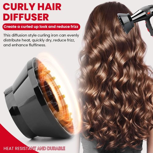 Skiennix Hair Dryer Diffuser - Adjustable Attachment for Curly & Wavy Hair | 1.4" to 3.2" Black