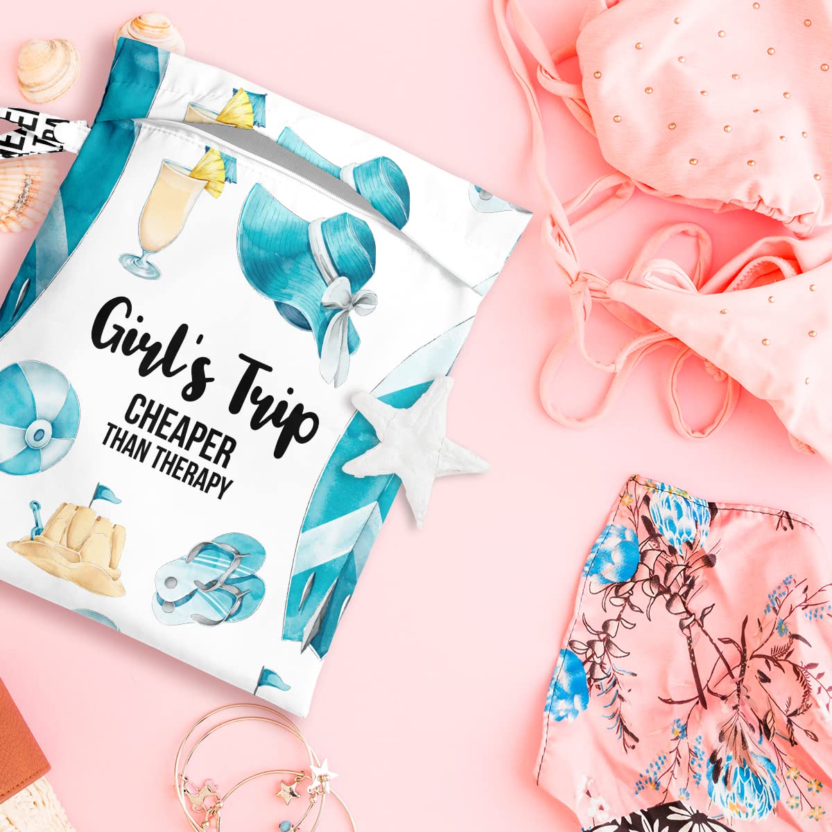 zcyxuuw Girls Trip Gifts, Wet Bag, Wet Dry Bag, For Swimsuit Travel Vacation Beach Pool Trip Makeup Bags, Bachelorette Party Bestie Gifts for Women Sister Friends