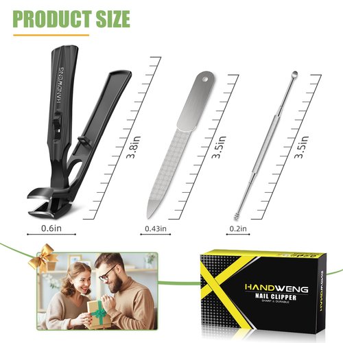 Toenail Clippers for Seniors Thick Toenails, Large Toe Nail Clippers for Men with Wide Jaw Opening, Angled Head Toe Nail Clippers for Thick Nails with Catcher Long Handle