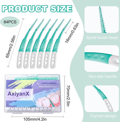 AxiyanX 168PCS Dental Picks for Teeth Cleaning,Disposable Interdental Brushes Between Teeth,Dental Brush Picks for Teeth Health and Cleaning,Dental Floss Picks,Braces Flossers