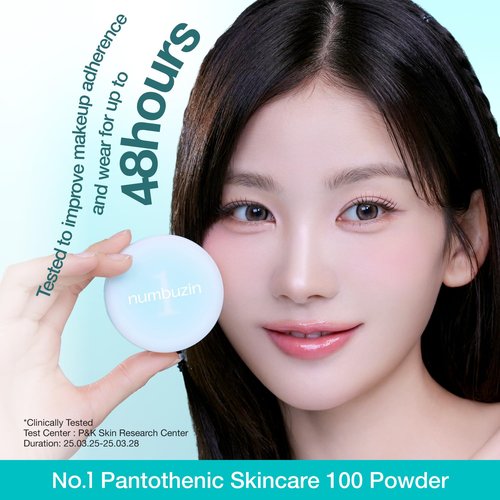 Numbuzin No.1 Powder | 24H Long-Lasting Pantothenic Skincare | Silica & CICA for Acne-Prone Skin | 0.24 oz