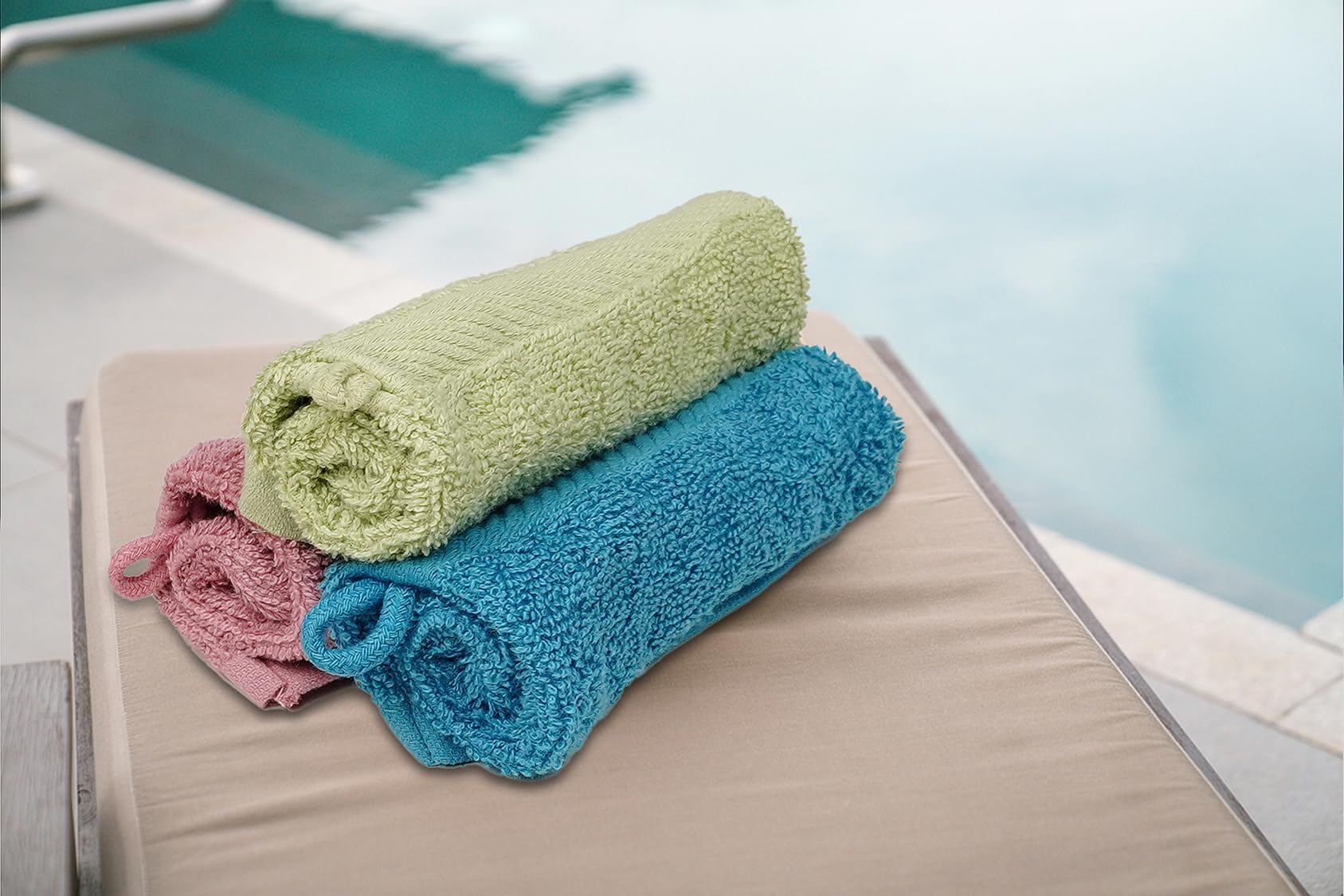 ZUPERIA Premium Bath Mitts - Pack of 12 (6 x 9 Inches) - 100% Cotton European Style Washcloths with Loop - Super Soft and Absorbent Bath Washcloths (Assorted)
