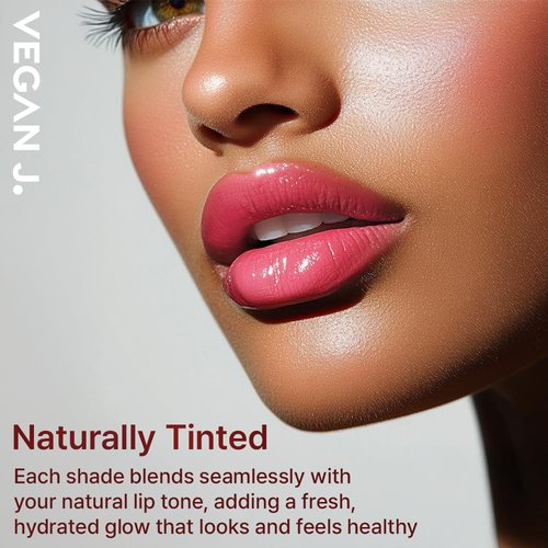 Vegan J. Lip Balm – Long-Lasting Hydration with Natural Color – Korean Beauty, Oasis Plant Complex, Silicone-Free, Vegan & Cruelty-Free Lip Care (002 Blush Pink)