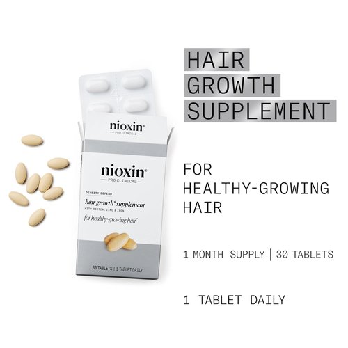 NIOXIN Density Defend Hair Growth Supplements - Biotin, Zinc & Iron for Thicker Hair | 30 Tablets