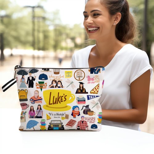 RBAFAO TV Show Gift Makeup Bag, Gilmore Inspired Cosmetic Bag Luke's Fans Gift Makeup Zipper Pouch Bag, Luke's Fan Gift for Women Female Best Friends Women Birthday Graduation Christmas