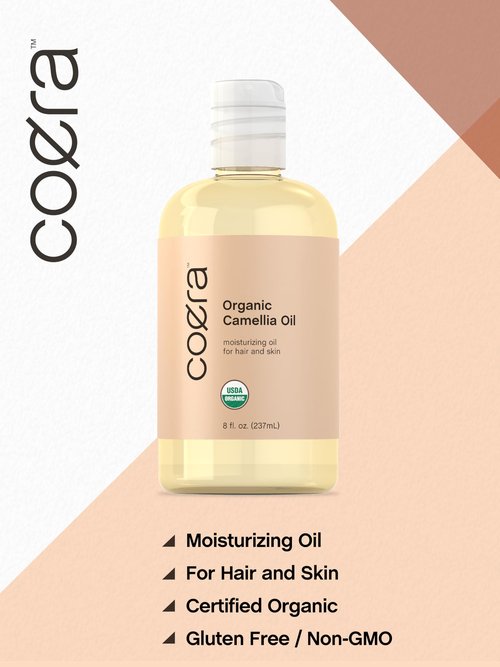 Coera Camellia Seed Oil Organic | 8 fl oz | Moisturizing Oil for Hair and Skin | Free of Parabens, SLS, & Fragrances