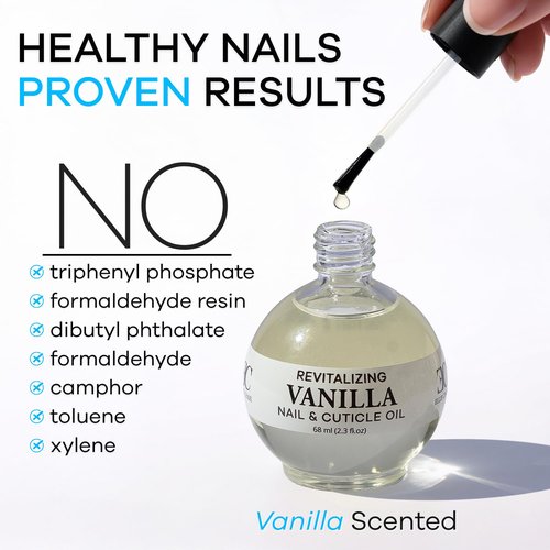 Ellie Chase Moisturizing Cuticle & Nail Care Oil - Vanilla Scented, 2.3 Fl Oz | Jojoba, Aloe & Vitamin E Infusion for Hydration & Strength
