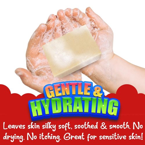 Natural Goat Milk Baby Soap Bar - Gentle Unscented Wash for Sensitive Skin | Eczema Relief & Moisturizing Oatmeal & Honey - Made in USA