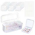 LONTOHCE Press On Nail Orgnizer 12pcs 3.3inch Clear nail storage box and 1 large storage box for Press On Nail Packaging and fake Nail Storage Nail Display with double sided tape.