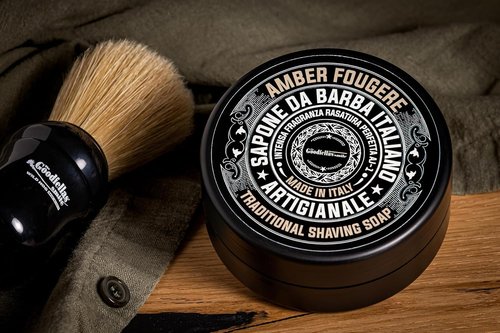 The Goodfellas’ Smile AMBER FOUGERE (Lavender & Sandalwood) Italian Shaving Soap – Classic Tallow Croap for Use with Shaving Brush, Razor & Traditional Wet Shave