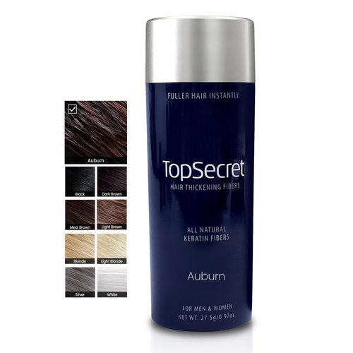 Top Secret Hair Thickening Building Fibers Refills - Undetectable & Natural Hair Filler - for Men & Women - Instantly Fill In Fine Thinning Hair - Weather & Sweat Resistant (Auburn, Large)