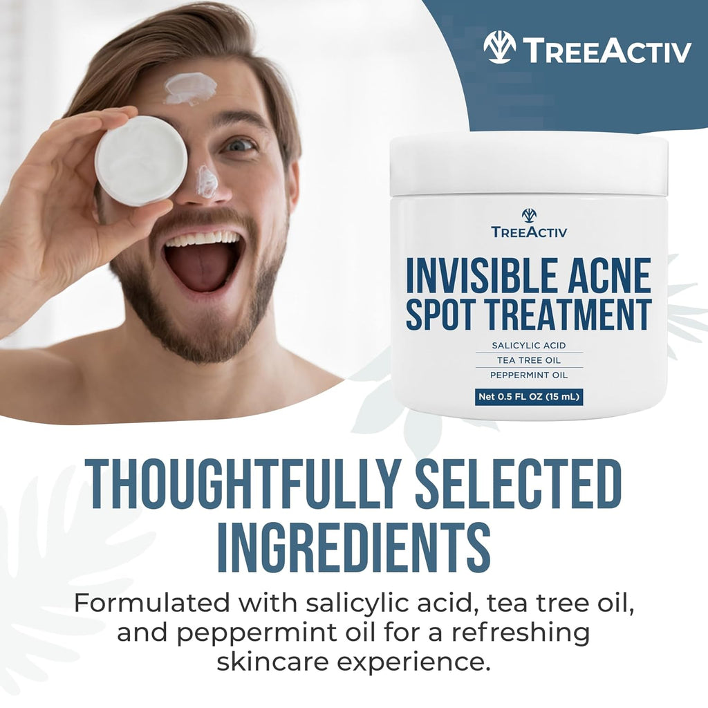 TreeActiv Acne Spot Cream - Clear-Drying Formula with Salicylic Acid & Tea Tree Oil | 150+ Uses for Acne-Prone Skin