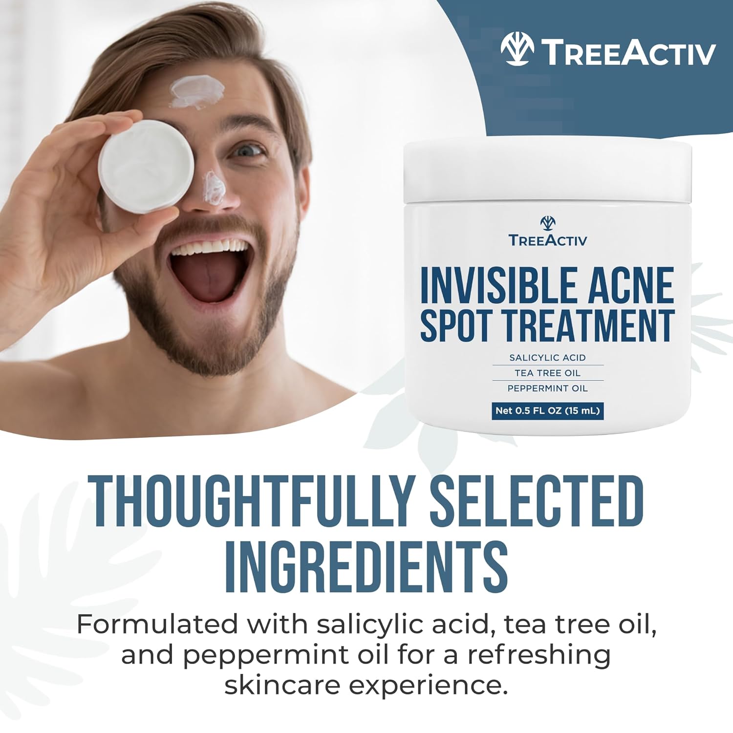 TreeActiv Acne Spot Cream - Clear-Drying Formula with Salicylic Acid & Tea Tree Oil | 150+ Uses for Acne-Prone Skin